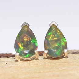 Clous d'oreilles Opale noire du Chili Bijoux en Opale Noire CWA42