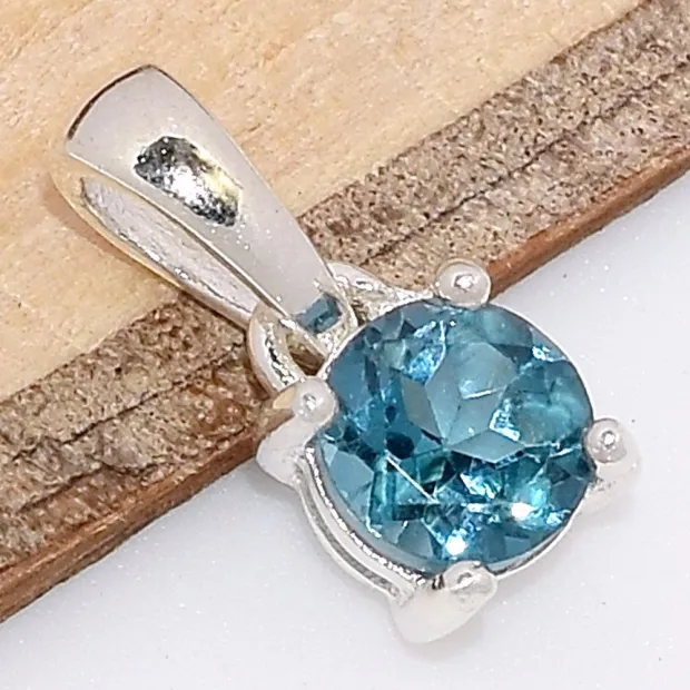 Pendentif Pierre naturelle Topaze London facetté - Bijoux en Topaze