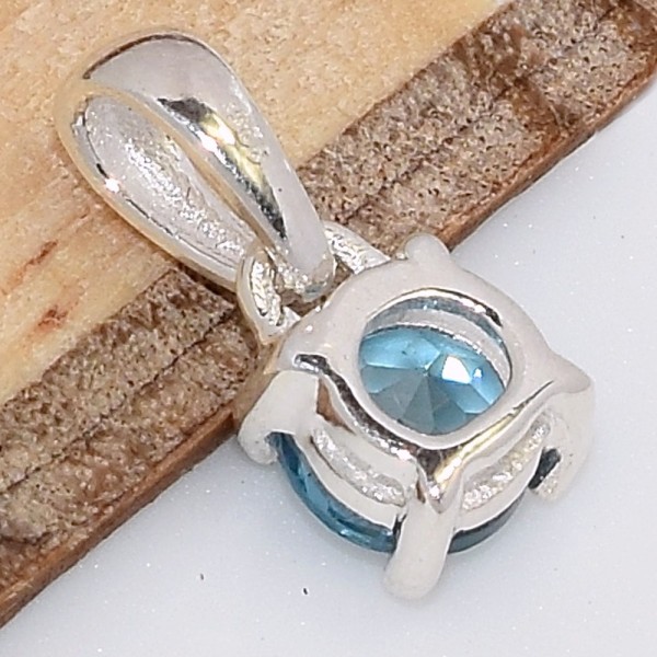 Petit Pendentif rond Topaze London facetté Bijoux en Topaze CWA45