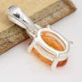 Pendentif Grenat Mandarin facetté oval Pendentifs pierres naturelles CWA47