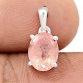 Petit Pendentif en pierre Morganite facettée Bijoux en Morganite CWA48