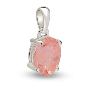 Petit Pendentif Pierre naturelle Morganite facettée - Bijoux en Morganite