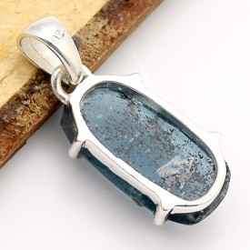 Pendentif Cyanite mousse bleu sarcelles facettée Pendentifs pierres naturelles CWA49