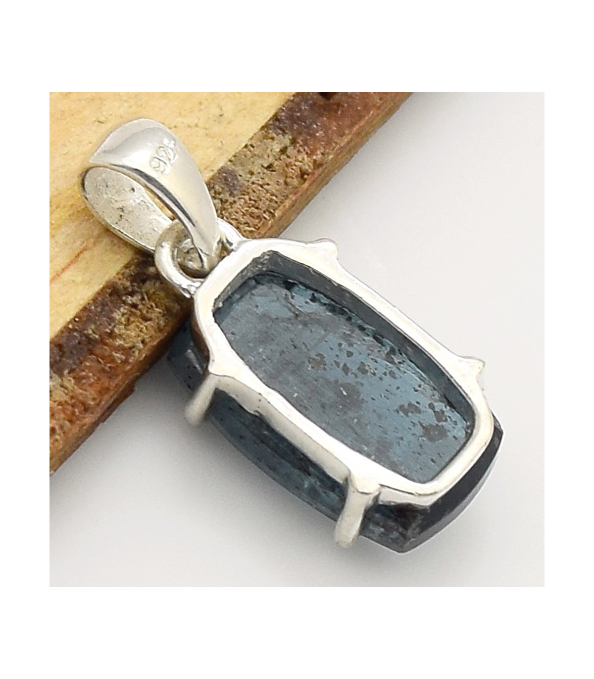 Pendentif Pierre Précieuse Citrine Naturelle En Argent Sterling 925