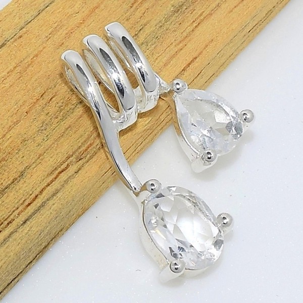 Pendentif design en Cristal de Roche facetté Pendentifs pierres naturelles CWA50