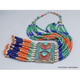 Grand Collier traditionnel tibétain Colliers tibétains et népalais COL23
