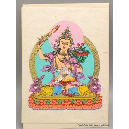 Carte postale bouddhiste Manjushri + enveloppe Cartes postales bouddhistes CPV3