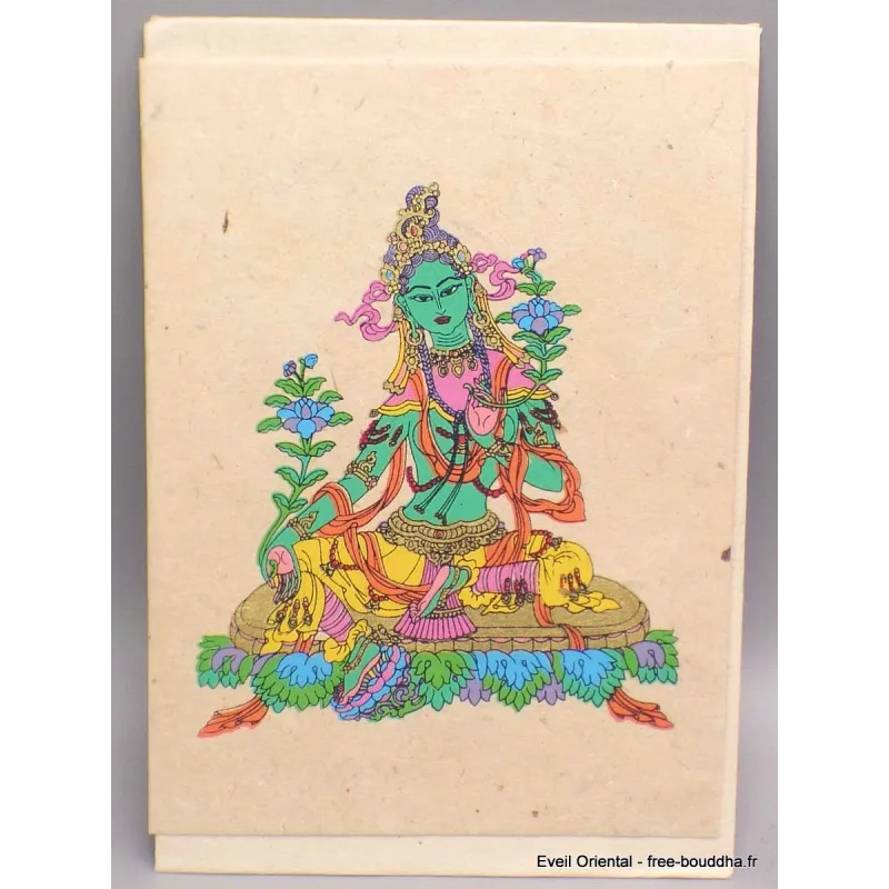 Carte postale bouddhiste Tara Verte + enveloppe - Cartes postales bouddhistes