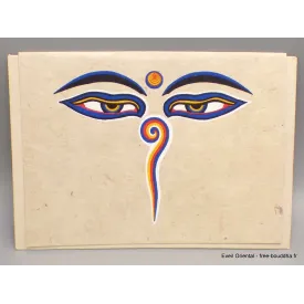 Carte postale bouddhiste Yeux du Bouddha + enveloppe - Cartes postales bouddhistes