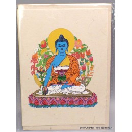 Carte postale bouddhiste Bouddha de Médecine + enveloppe Cartes postales bouddhistes CPV8