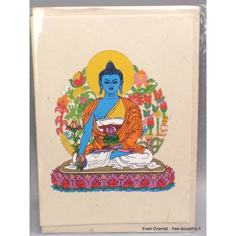 Carte postale bouddhiste Bouddha de Médecine + enveloppe - Cartes postales bouddhistes