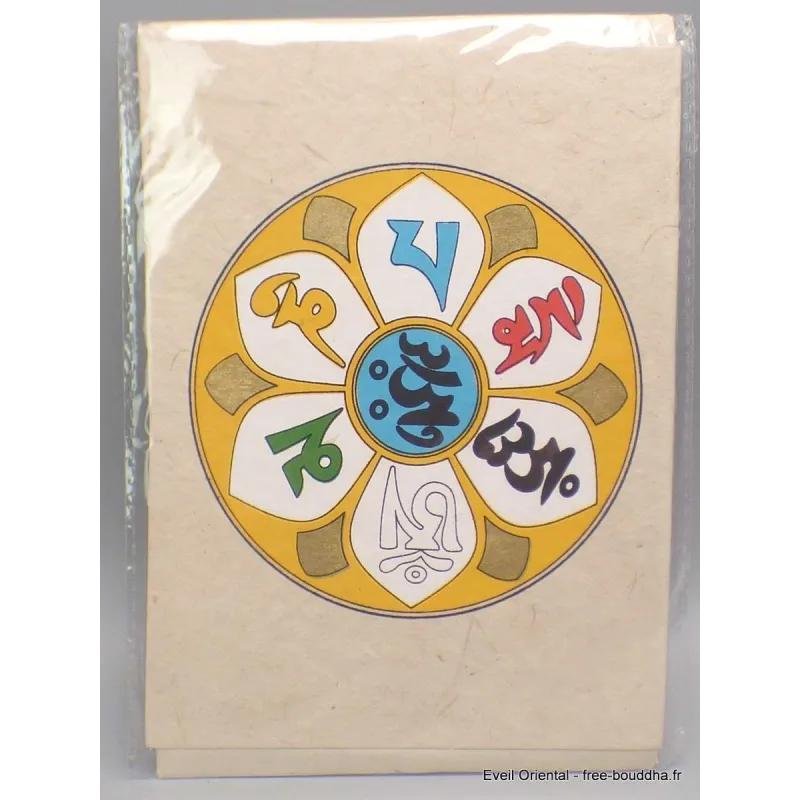 Carte postale bouddhiste Mantra de Chenrezi + enveloppe - Cartes postales bouddhistes