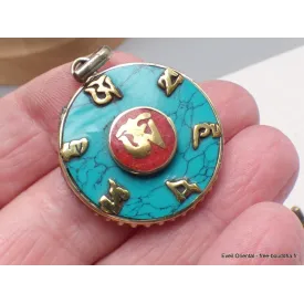 Pendentif tibétain réversible Om et Dordjé - Pendentifs tibétains bouddhistes