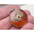 Pendentif tibétain réversible Om et Dordjé - Pendentifs tibétains bouddhistes