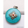Pendentif tibétain réversible symbole Om Pendentifs tibétains bouddhistes BHP49.1