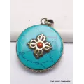 Pendentif tibétain réversible symbole Om - Pendentifs tibétains bouddhistes