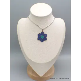 Pendentif tibétain Fleur mantra de Chenrezi - Pendentifs tibétains bouddhistes