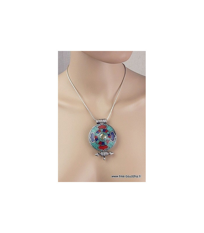 Pendentif tibetain ghau Kalachakra-cd Pendentifs Ghau PGA36