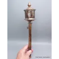 Moulin à prières tibétain 30 cm cuivre et bois - Moulins à Prières tibétains
