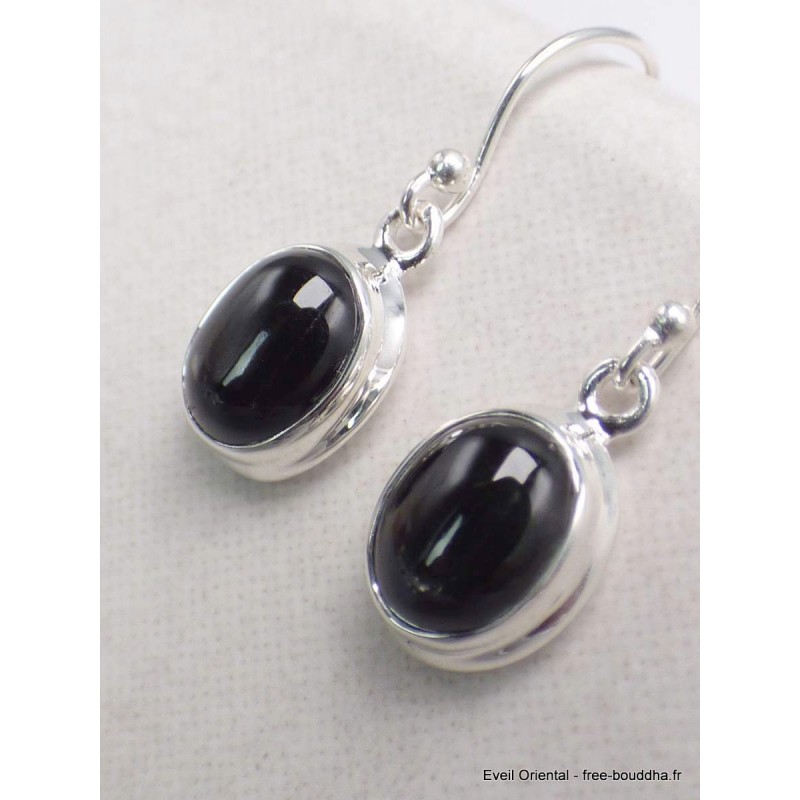 Boucles d'oreilles en Black Star Diopside ovales Bijoux en Black Star Diopside PAC46