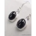 Boucles d'oreilles en Black Star Diopside ovales - Bijoux en Black Star Diopside