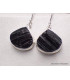 Boucles d'oreilles Tourmaline noire brute triangulaires Bijoux en Tourmaline Noire PAC27.7