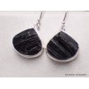 Boucles d'oreilles Tourmaline noire brute triangulaires Bijoux en Tourmaline Noire PAC27.7
