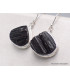 Boucles d'oreilles Tourmaline noire brute triangulaires Bijoux en Tourmaline Noire PAC27.7