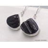 Boucles d'oreilles Tourmaline noire brute triangulaires Bijoux en Tourmaline Noire PAC27.7