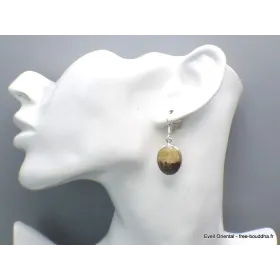 Boucles d'oreilles Septaria forme ovale - Bijoux en Septaria