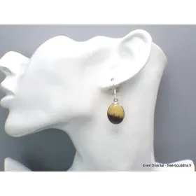 Boucles d'oreilles Septaria jaune foncé - Bijoux en Septaria