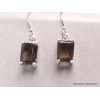 Boucles d'oreilles Quartz fumé facetté rectangulaires Bijoux en Quartz Fumé PAC96.3