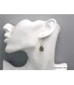 Boucles d'oreilles Moldavite et Diamant d'Herkimer - Bijoux en Moldavite