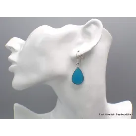Larges Boucles d'oreilles Smithsonite forme goutte - Bijoux en Smithsonite