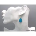 Larges Boucles d'oreilles Smithsonite forme goutte - Bijoux en Smithsonite