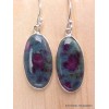 Boucles d'oreilles ovales en Rubis sur Cyanite Bijoux en Rubis sur Cyanite CWA53