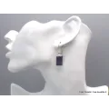 Boucles d'oreilles en Rubis sur Cyanite rectangulaires - Bijoux en Rubis sur Cyanite