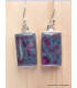 Boucles d'oreilles en Rubis sur Cyanite rectangulaires Bijoux en Rubis sur Cyanite CWA53.2