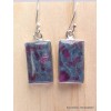 Boucles d'oreilles en Rubis sur Cyanite rectangulaires Bijoux en Rubis sur Cyanite CWA53.2