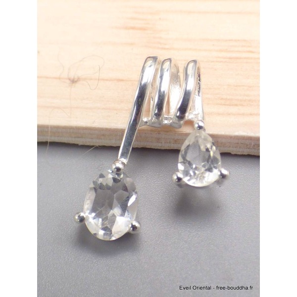 Pendentif design en Cristal de Roche facetté Pendentifs pierres naturelles CWA50