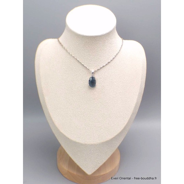 Pendentif en Cyanite mousse bleu sarcelles facettée Pendentifs pierres naturelles CWA49.1