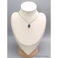 Pendentif en pierre Cyanite mousse bleu sarcelles facettée - Pendentifs pierres naturelles