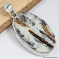 Gros Pendentif bijou Astrophyllite forme ovale Pendentifs pierres naturelles CWA54.4