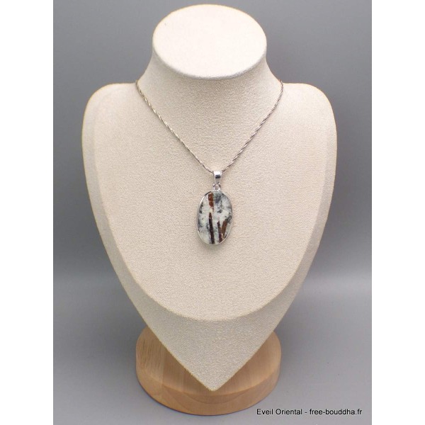 Gros Pendentif bijou Astrophyllite forme ovale Pendentifs pierres naturelles CWA54.4