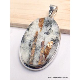 Gros Pendentif bijou Astrophyllite forme ovale Bijoux en Astrophyllite CWA54.4