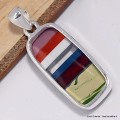 Pendentif Surfite Snowboard rectangulaire Bijoux en Fordite Agate de Détroit CWA56