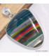 Pendentif Surfite Snowboard vert rouge Bijoux en Fordite Agate de Détroit CWA56.1