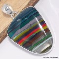 Pendentif Surfite Snowboard vert rouge Bijoux en Fordite Agate de Détroit CWA56.1