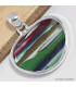 Pendentif Surfite Snowboard semi-rond Bijoux en Fordite Agate de Détroit CWA56.2