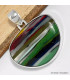 Pendentif Surfite Snowboard semi-rond Bijoux en Fordite Agate de Détroit CWA56.2